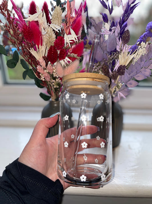 Mini Daisy Flower Glass Cup