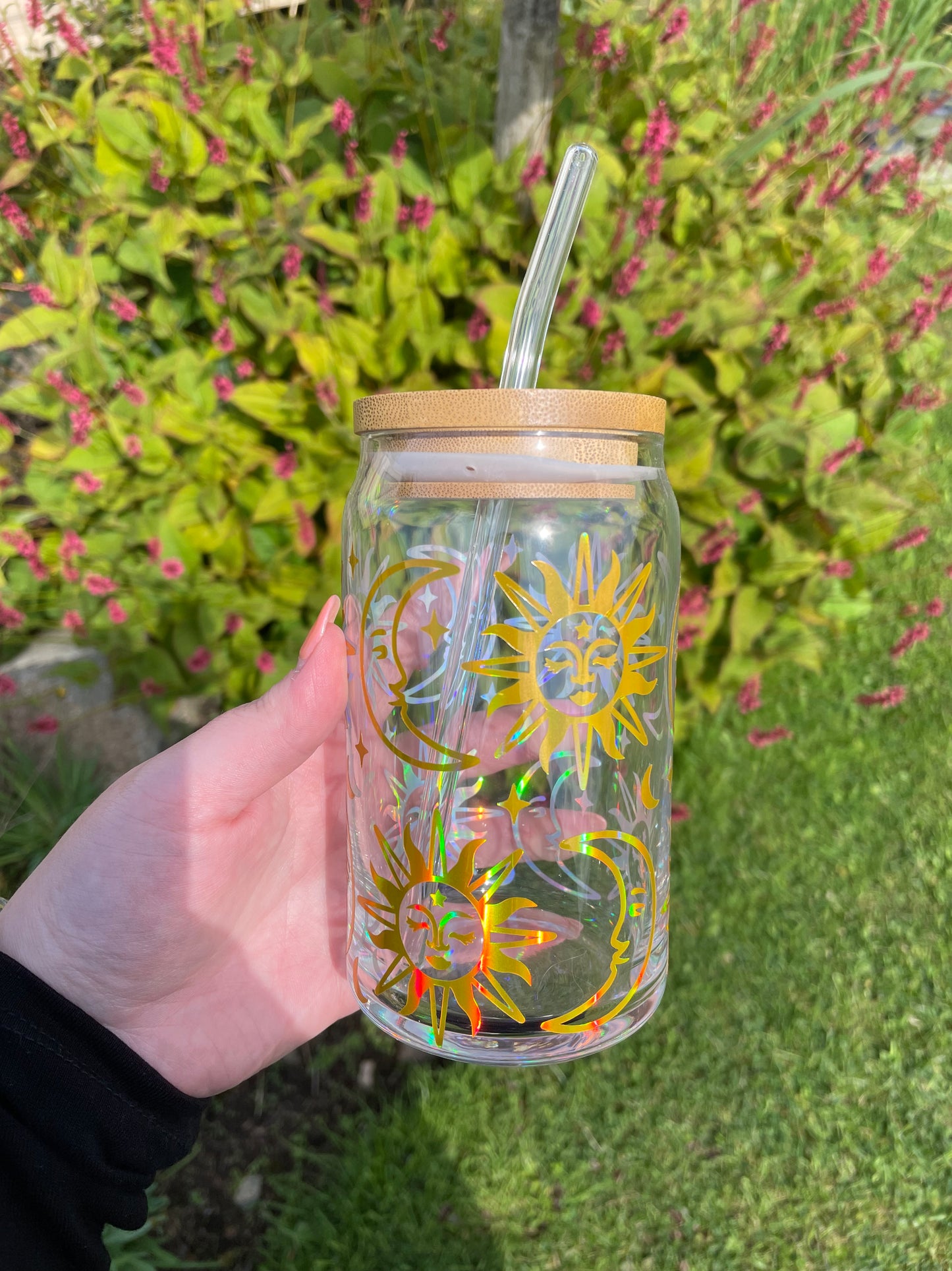 Sun & Moon Mirror Glass Cup