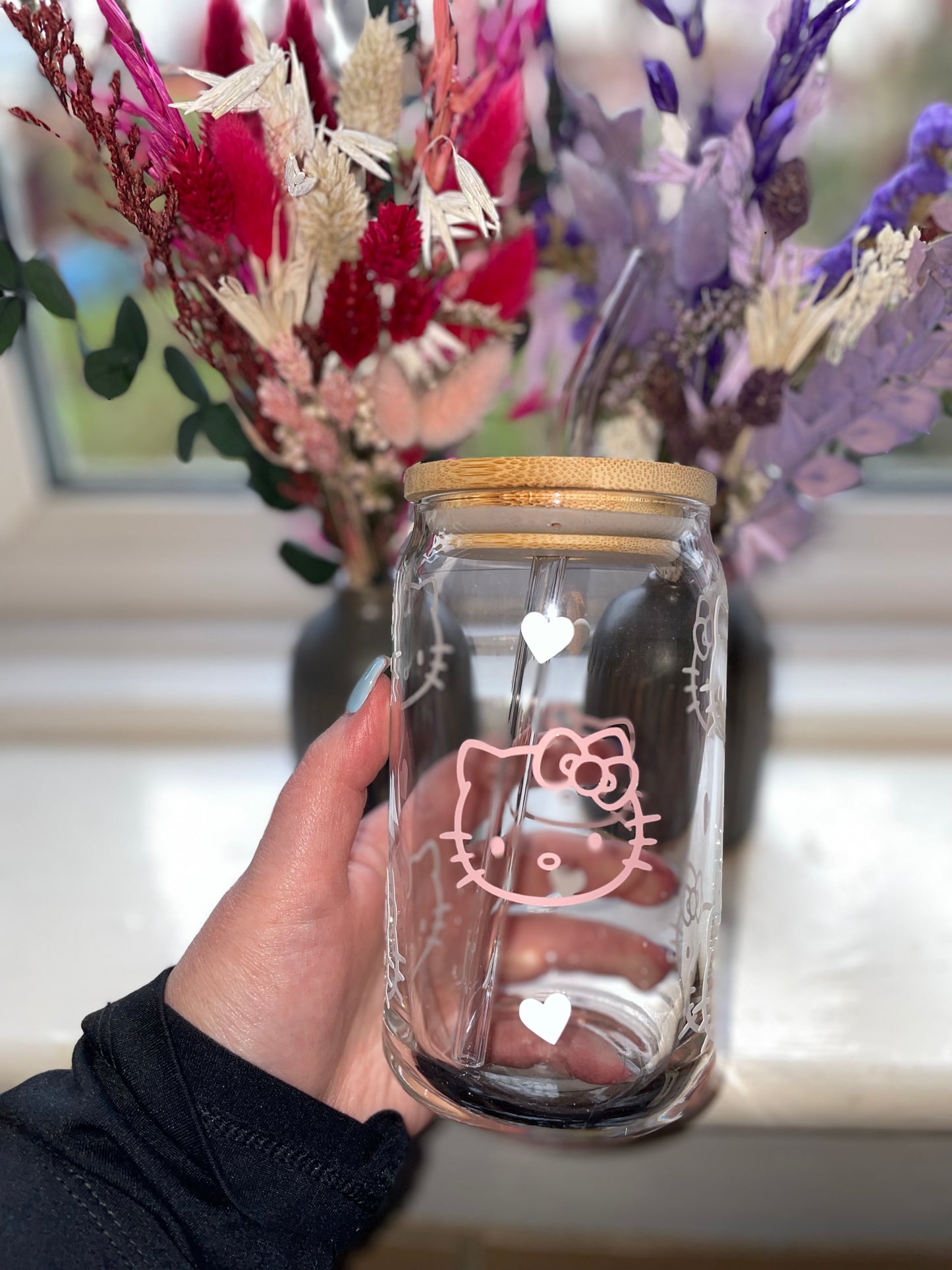 Hello Kitty Heart Glass Cup