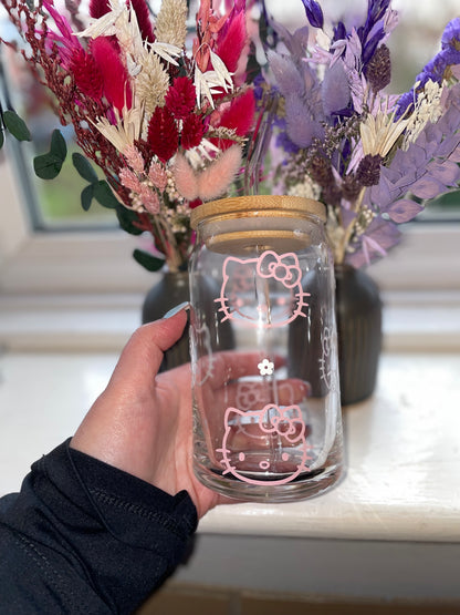 Hello Kitty Flower Glass Cup